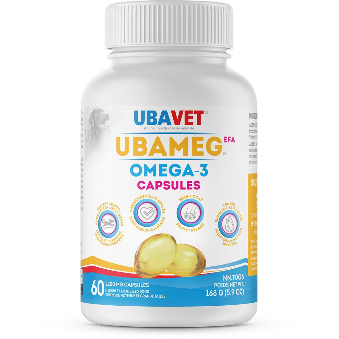 Ubavet Ubameg EFA Omega-3 2200 mg Capsules for Dogs &amp; Cats