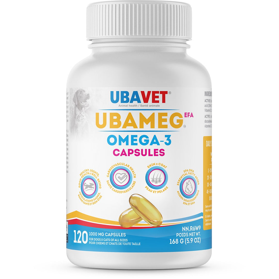 Ubavet Ubameg EFA Omega-3 1000 mg Capsules for Dogs &amp; Cats