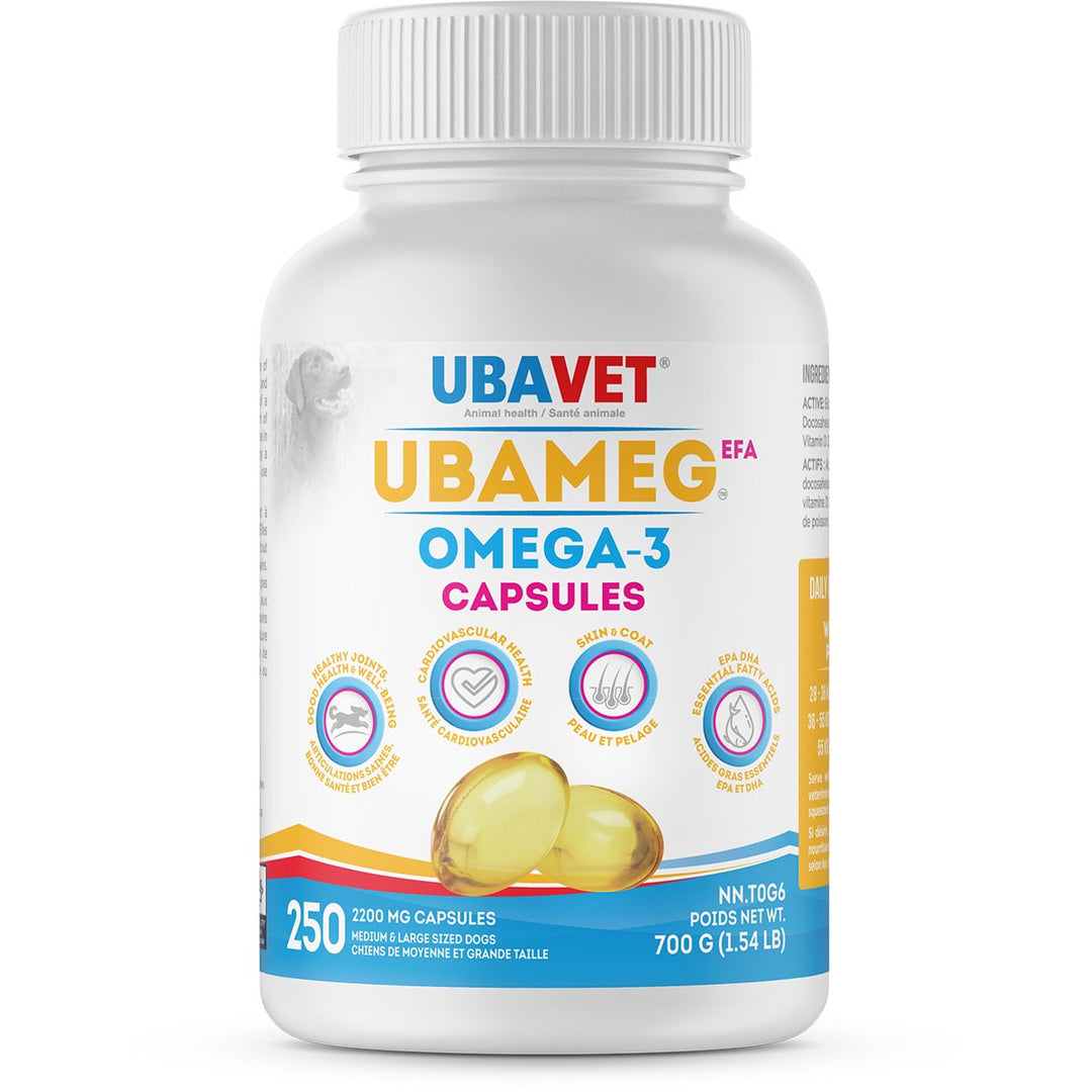 Ubavet Ubameg EFA Omega-3 2200 mg Capsules for Dogs &amp; Cats
