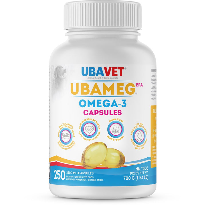 Ubavet Ubameg EFA Omega-3 2200 mg Capsules for Dogs &amp; Cats