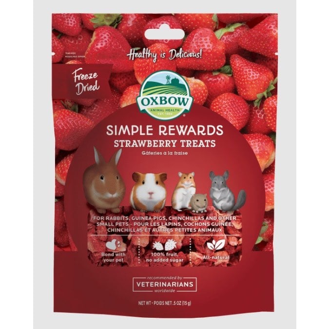 Oxbow Simple Rewards Strawberry Treats for Small Animals 15g