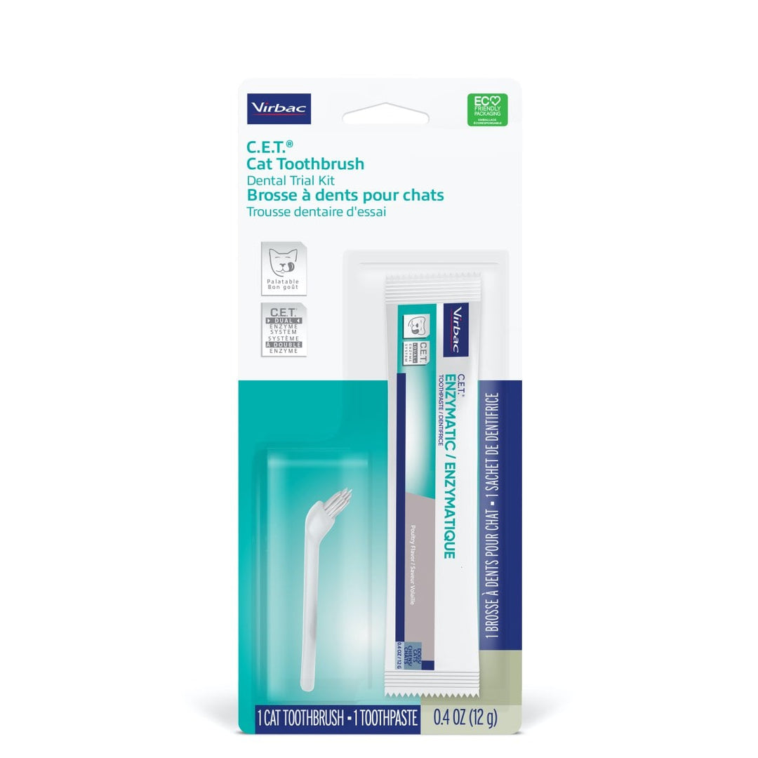 Virbac C.E.T Toothbrush and Toothpaste Kit for Cats Chicken 1 Kit