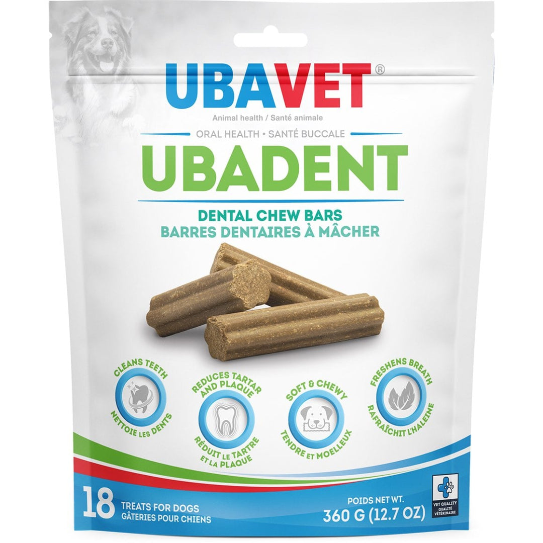 Ubavet Ubadent Dental Chew Bars for Dogs - 18 Pack Original