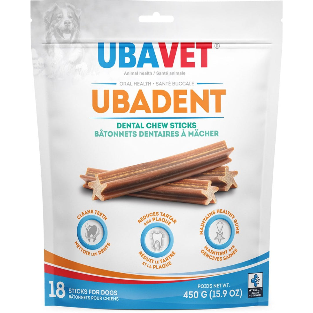 Ubavet Ubadent Dental Chew Sticks for Dogs - 18 Pack Original
