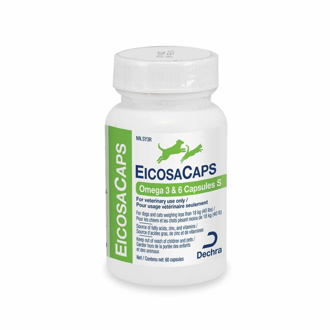 Dechra EicosaCaps Omega-3 &amp; 6 Skin &amp; Coat Capsules for Cats &amp; Dogs up to 18 kg, 60 Capsules