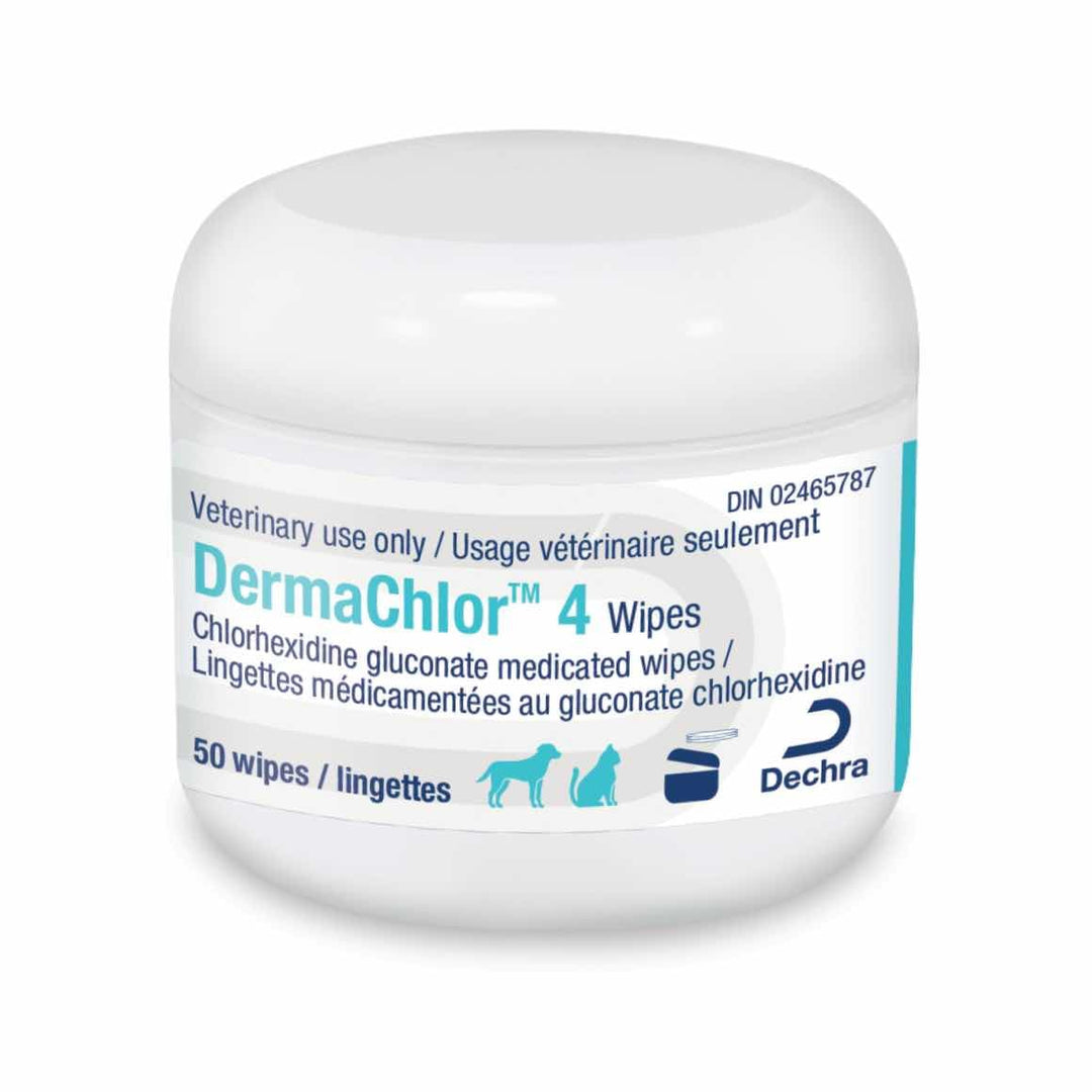 Dechra DermaChlor 4% Antiseptic Wipes for Dogs &amp; Cats - 50 Pack