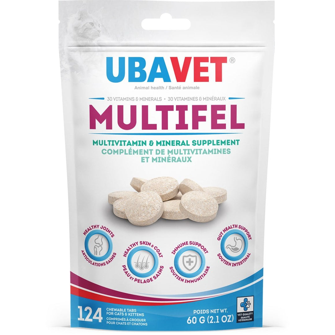 Ubavet Multifel Beef Liver Chewable Tablets for Cats - 124 Count