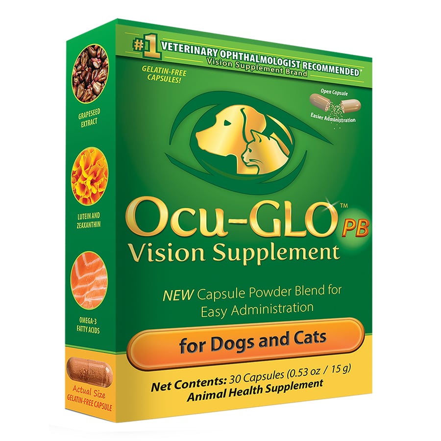 Animal Necessity Ocu-GLO PB Vision Support Powder Blend for Dogs &amp; Cats, 30 Capsules