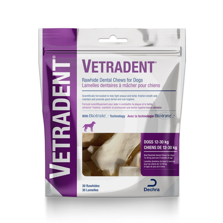 Vetradent Rawhide Dental Chews for Dogs, 30 Chews
