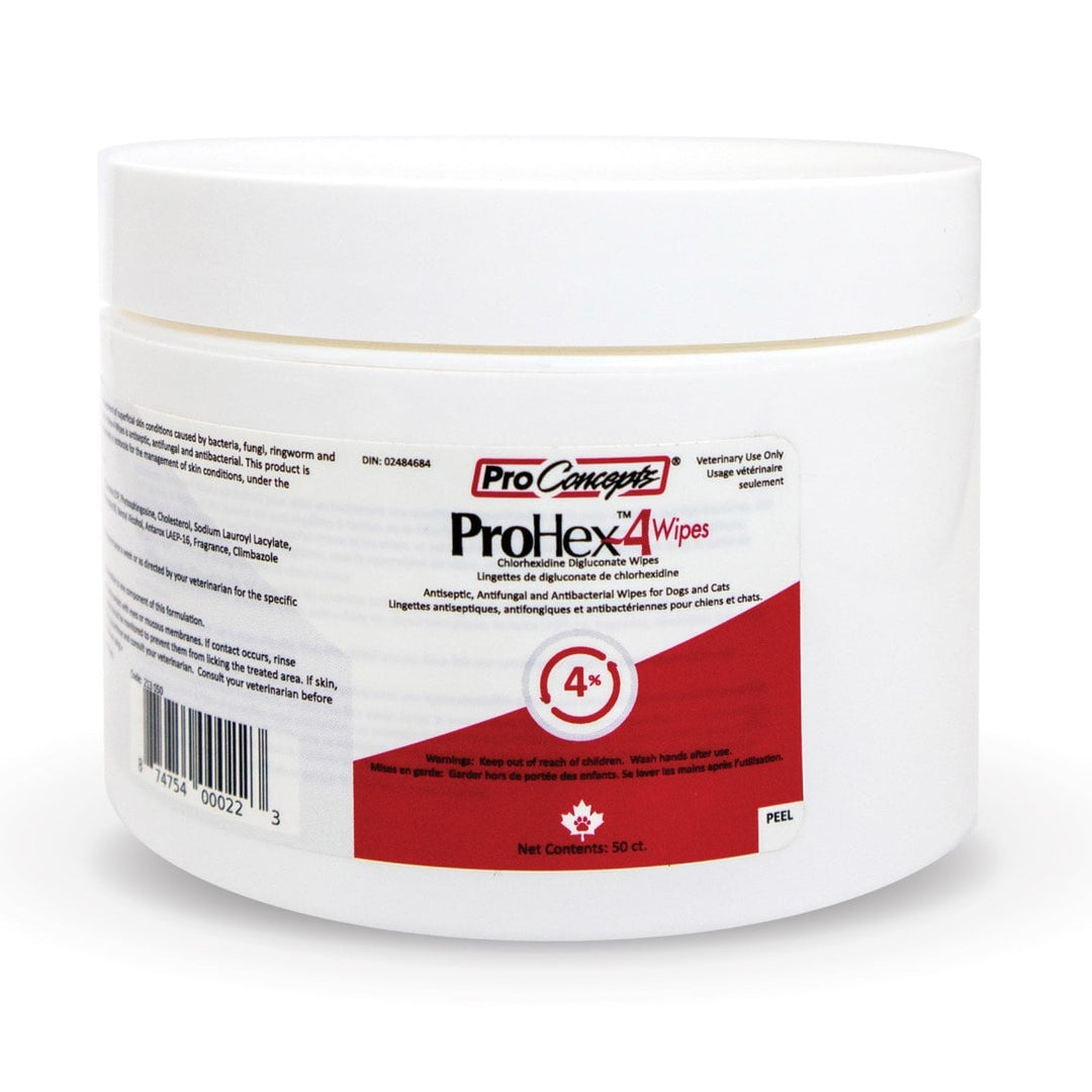 ProConcepts ProHex-4 Antiseptic Wipes for Dogs &amp; Cats - 50 Pack