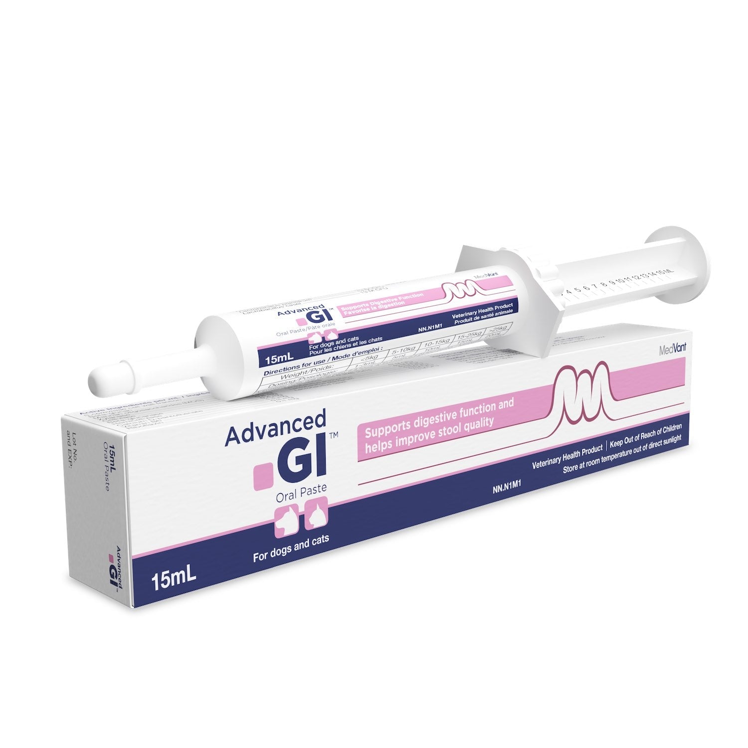 MedVant Advanced GI Oral Paste for dogs and cats probiotic recovery paste syringe