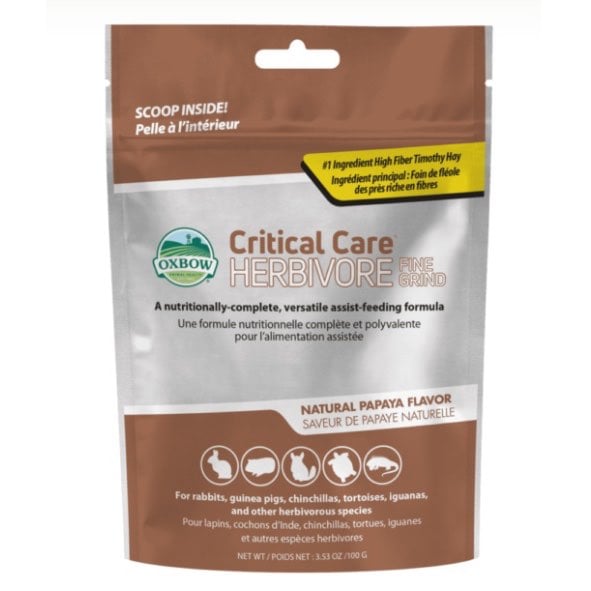 Oxbow Critical Care Herbivore Fine Grind Papaya Small Animals 100g