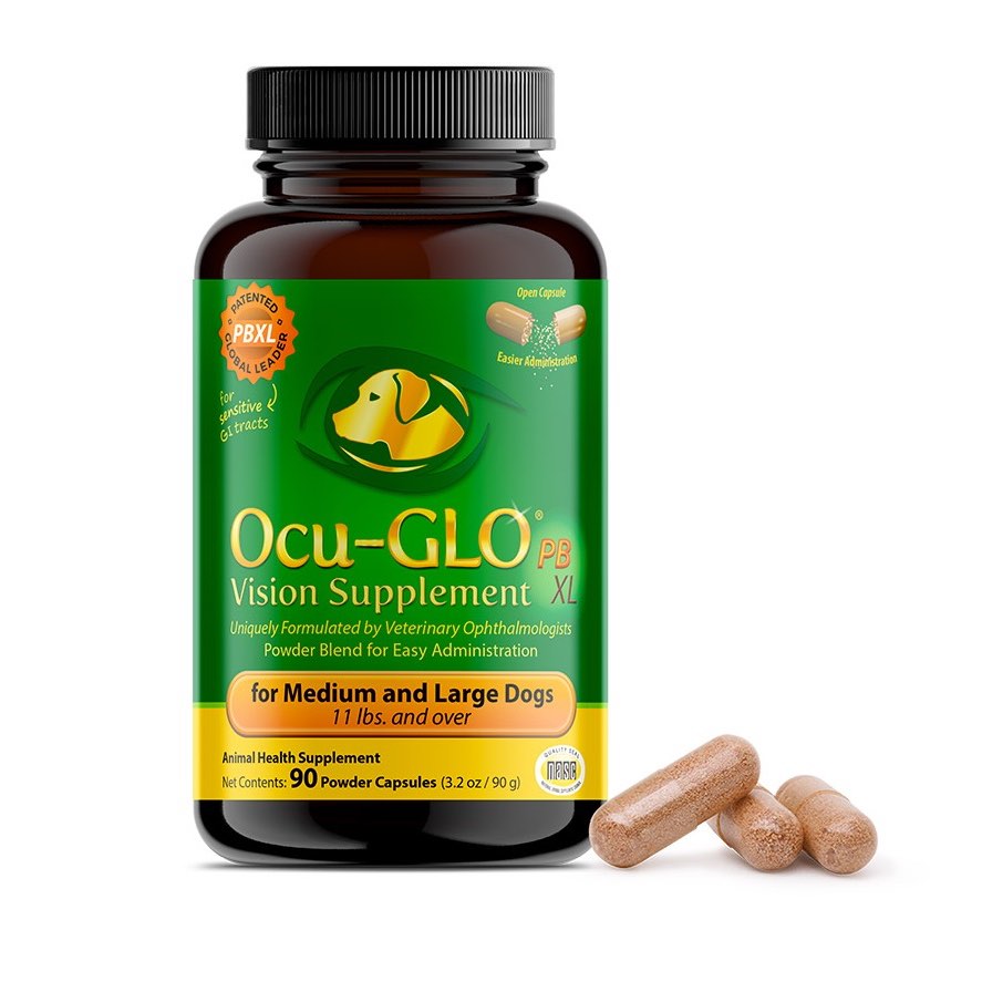 Animal Necessity Ocu-GLO PB XL Vision Support Powder Blend for Medium &amp; Large Dogs, 90 Capsules