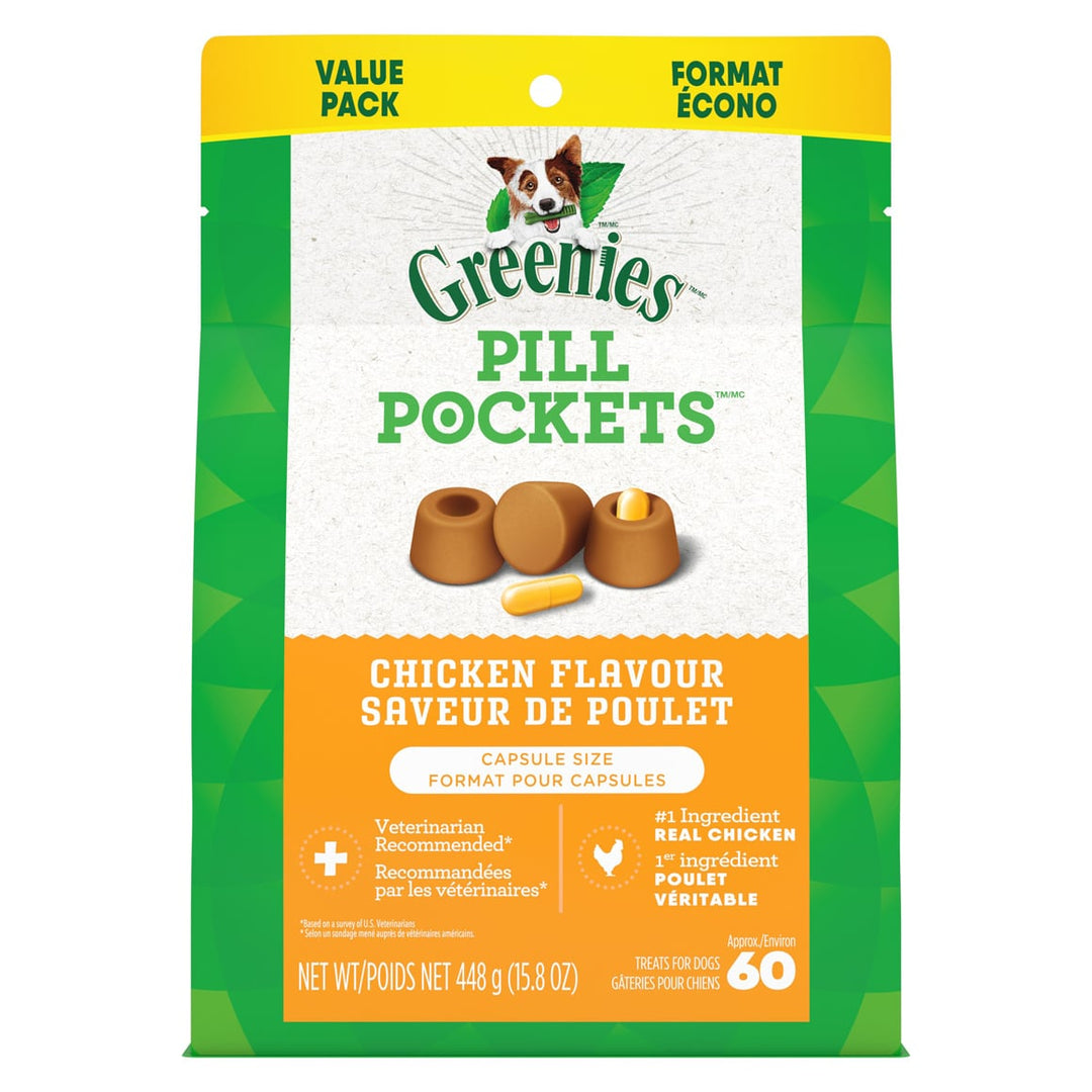 Greenies Pill Pockets Capsule Size for Dogs 448g Chicken