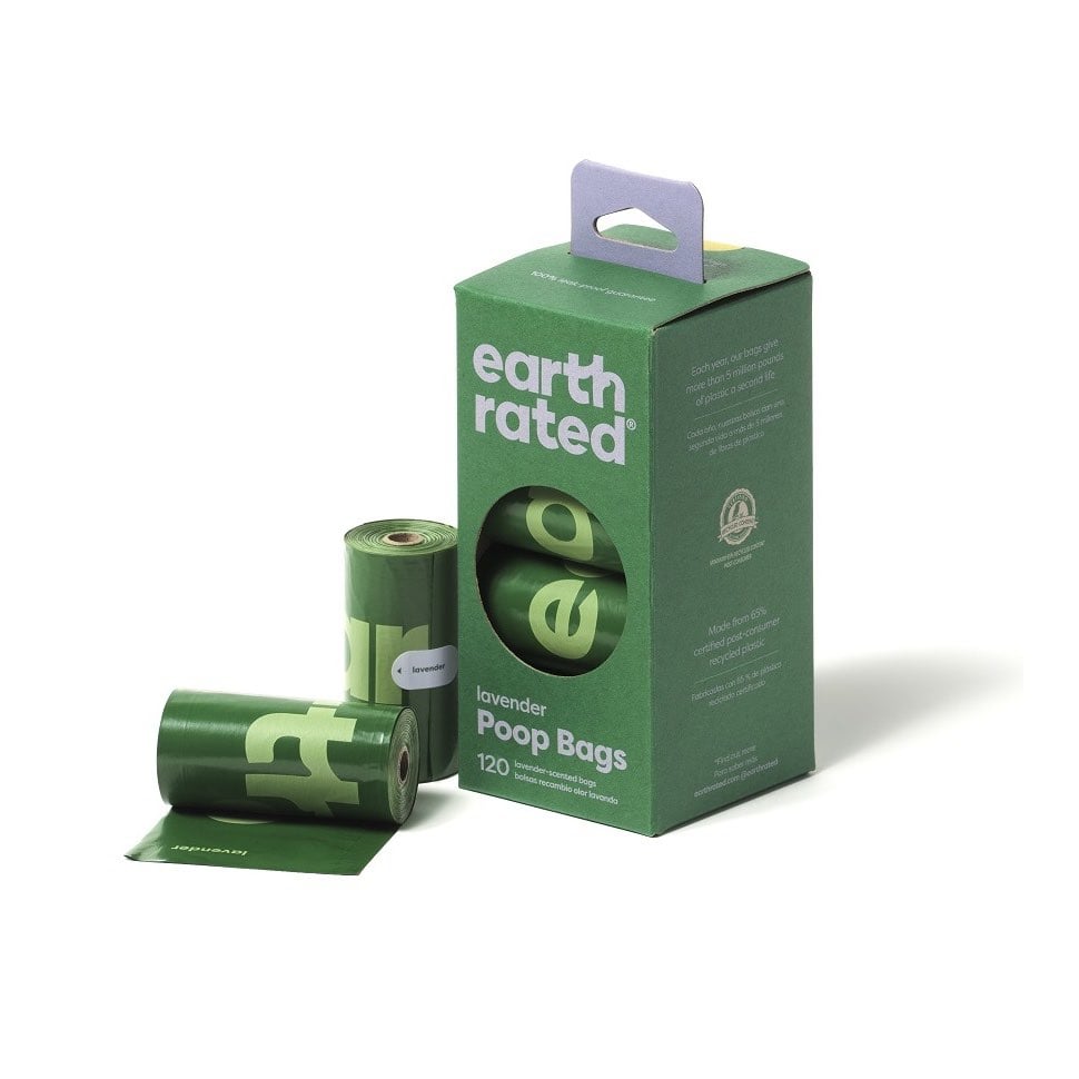 Earth Rated Eco-Friendly Lavender Waste Bags Refill Rolls - 120 Pack