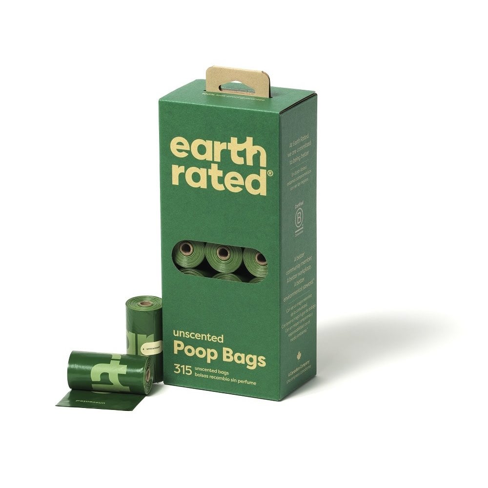 Earth Rated Eco-Friendly Unscented Waste Bags Refill Rolls for Dogs - 315 Pack