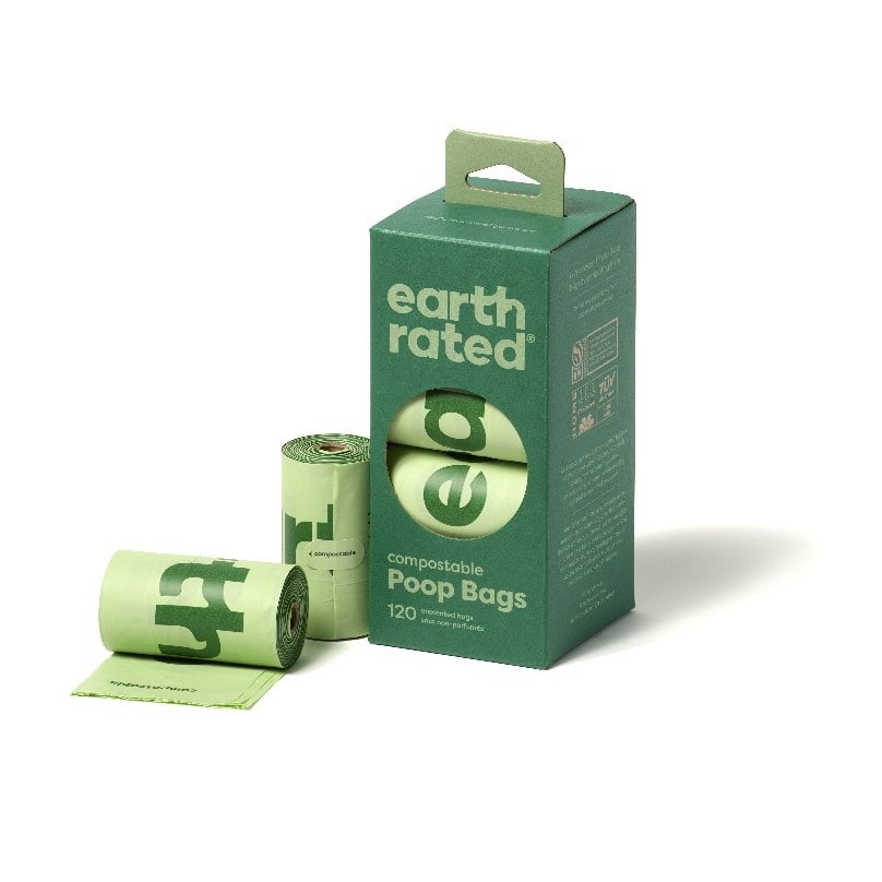 Earth Rated Unscented Compostable Waste Bags for Dogs 120 Pack