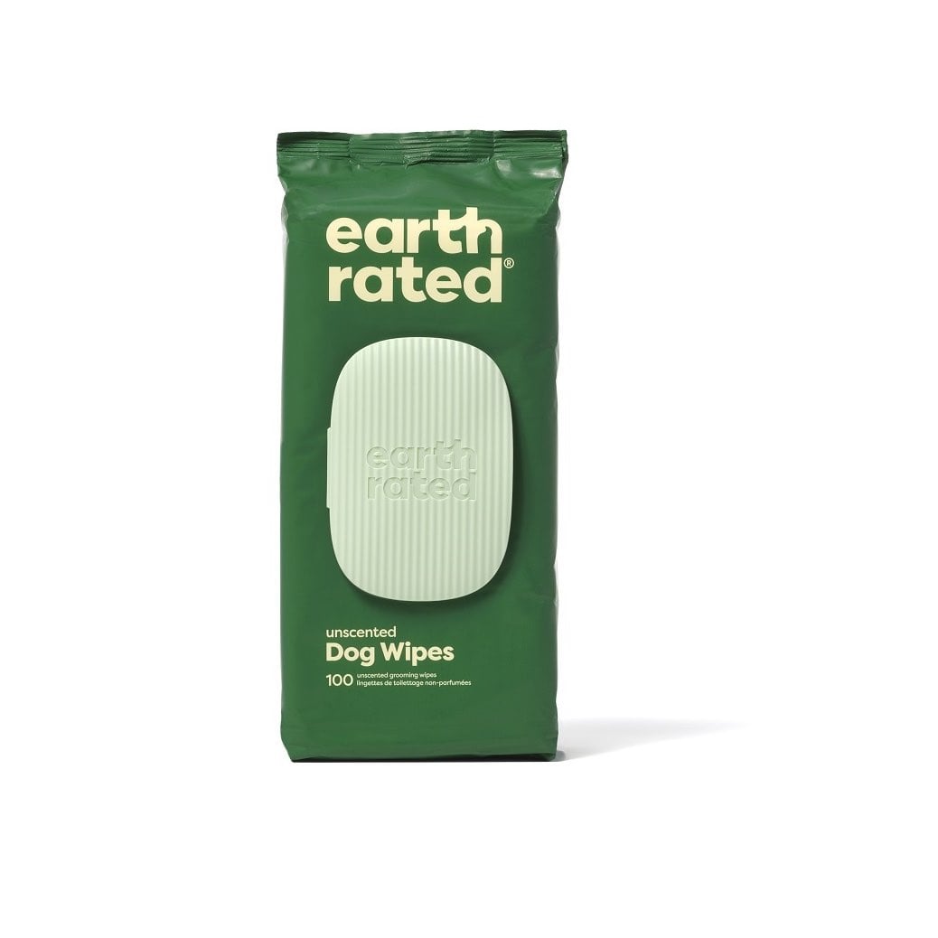 Earth Rated Compostable Pet Wipes Unscented - 100 Pack