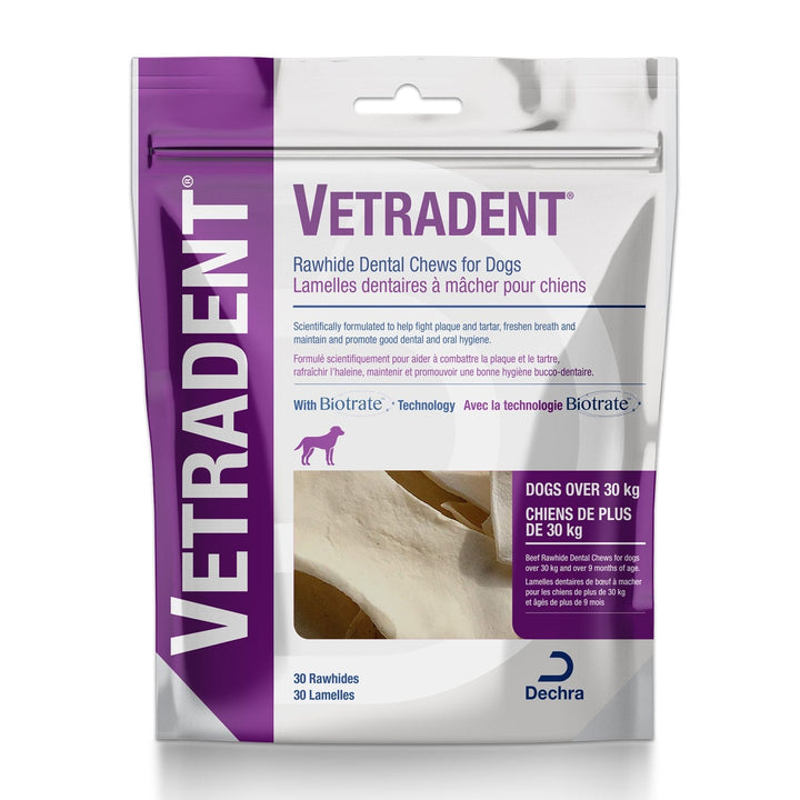 Vetradent Rawhide Dental Chews for Dogs, 30 Chews