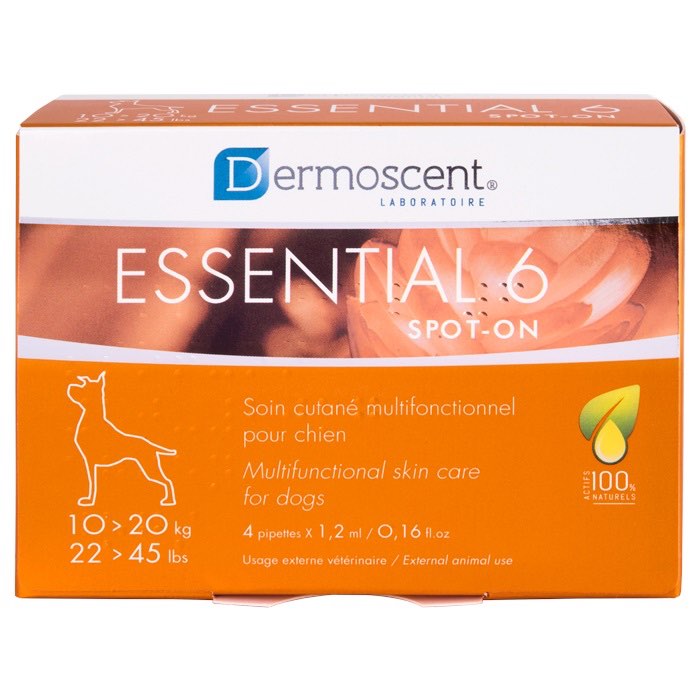 Dermoscent Essential 6 Spot-On for Dogs 20-40kg (4 x 2.4ml)