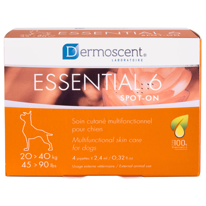 Dermoscent Essential 6 Spot-On for Dogs 20-40kg (4 x 2.4ml)