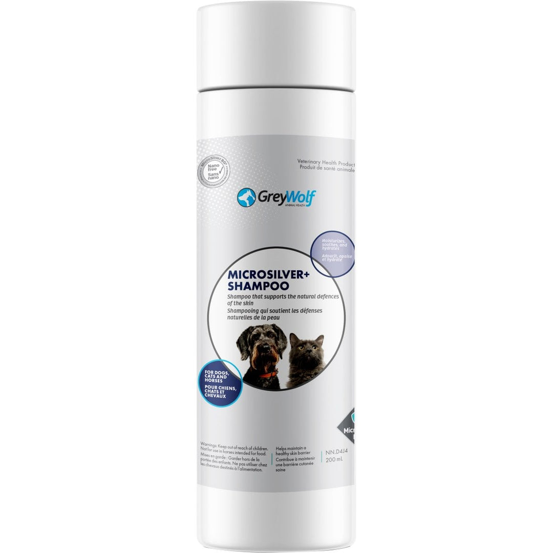Grey Wolf MicroSilver+ Antimicrobial Shampoo for Dogs, Cats &amp; Horses, 200 ml
