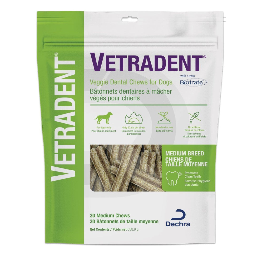 Dechra Vetradent Veggie Dental Chews for Medium Dogs - 30 Pack