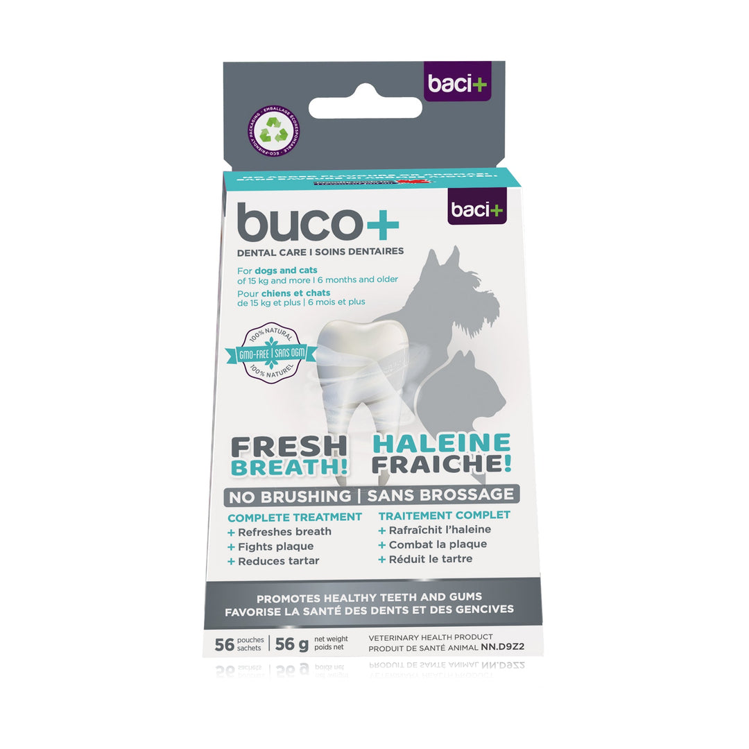 Baci+ Buco+ Oral Health Powder for Dogs &amp; Cats Over 15kg - 56 x 1g Sachets