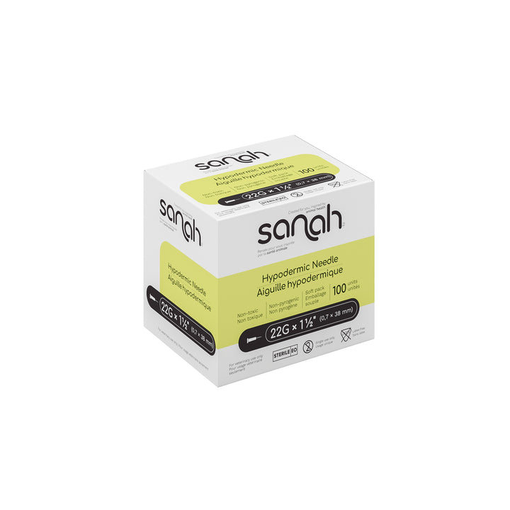 Sanah Hypodermic Needles for Veterinary Use, 100/Box