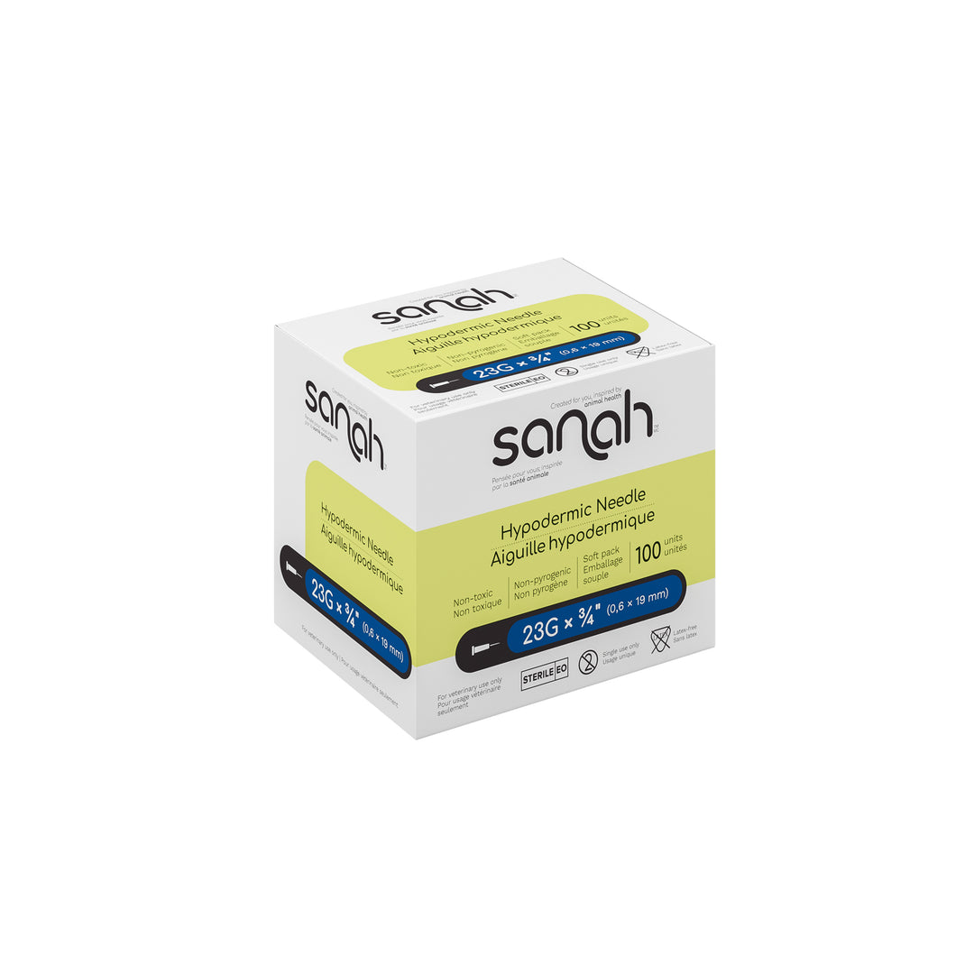 Sanah Hypodermic Needles for Veterinary Use, 100/Box