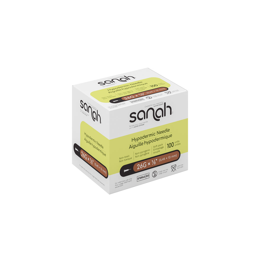 Sanah Hypodermic Needles for Veterinary Use, 100/Box