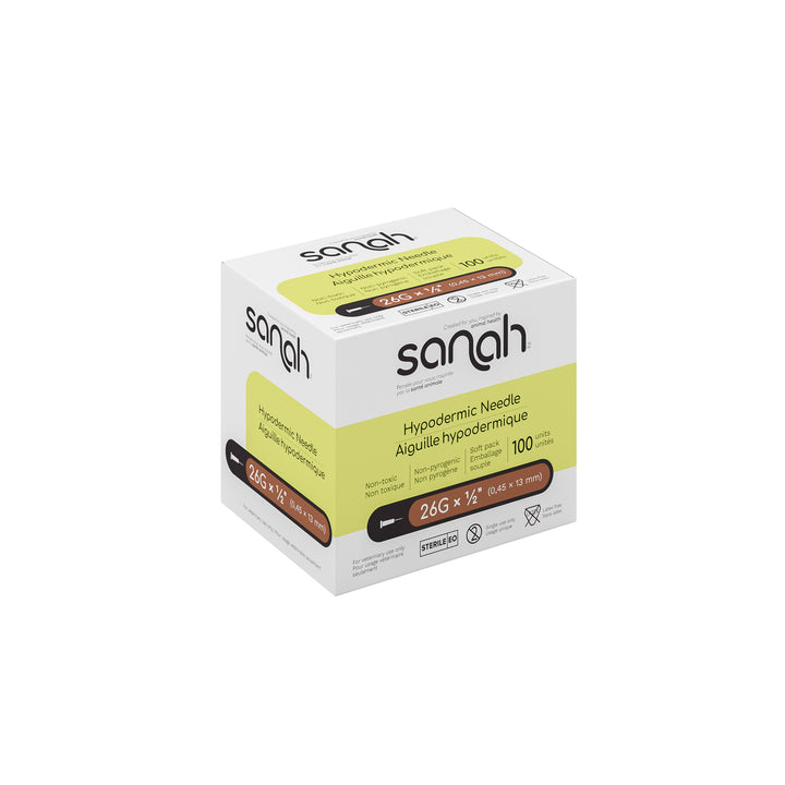 Sanah Hypodermic Needles for Veterinary Use, 100/Box