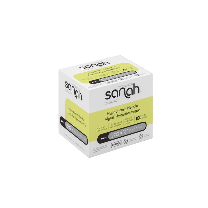 Sanah Hypodermic Needles for Veterinary Use, 100/Box
