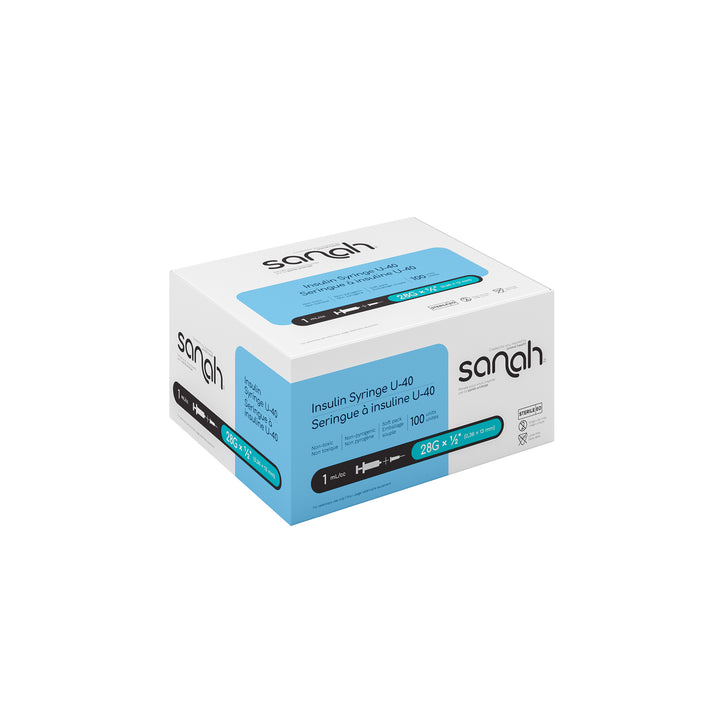 Sanah U-40 Insulin Syringes for Diabetic Pets (Vetsulin/Caninsulin), 100/Box