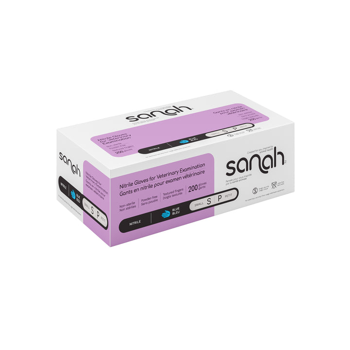 Sanah Blue Nitrile Veterinary Examination Gloves, 3.5 mil, 200/Box