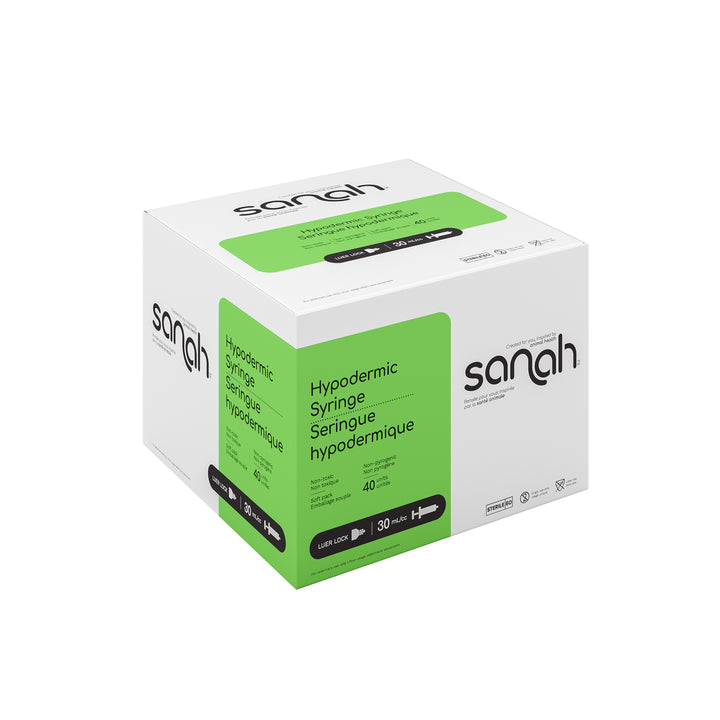 Sanah Hypodermic Syringes, Luer Lock, Sterile