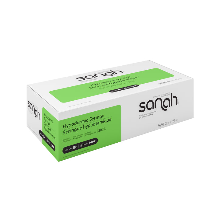 Sanah Hypodermic Syringes, Luer Lock, Sterile