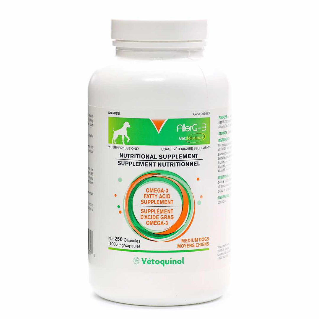 Vetoquinol AllerG-3 Omega-3 1000 mg Capsules for Dogs &amp; Cats