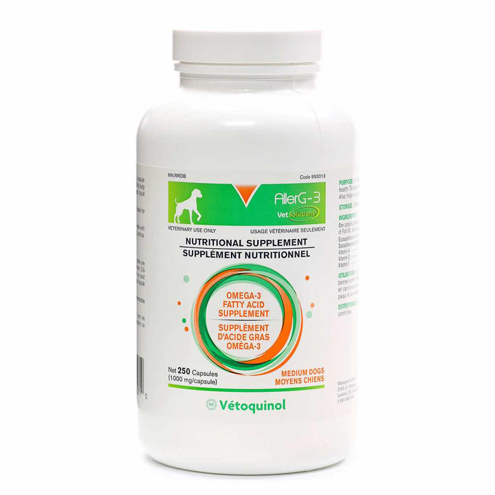 Vetoquinol AllerG-3 Omega-3 1000 mg Capsules for Dogs &amp; Cats