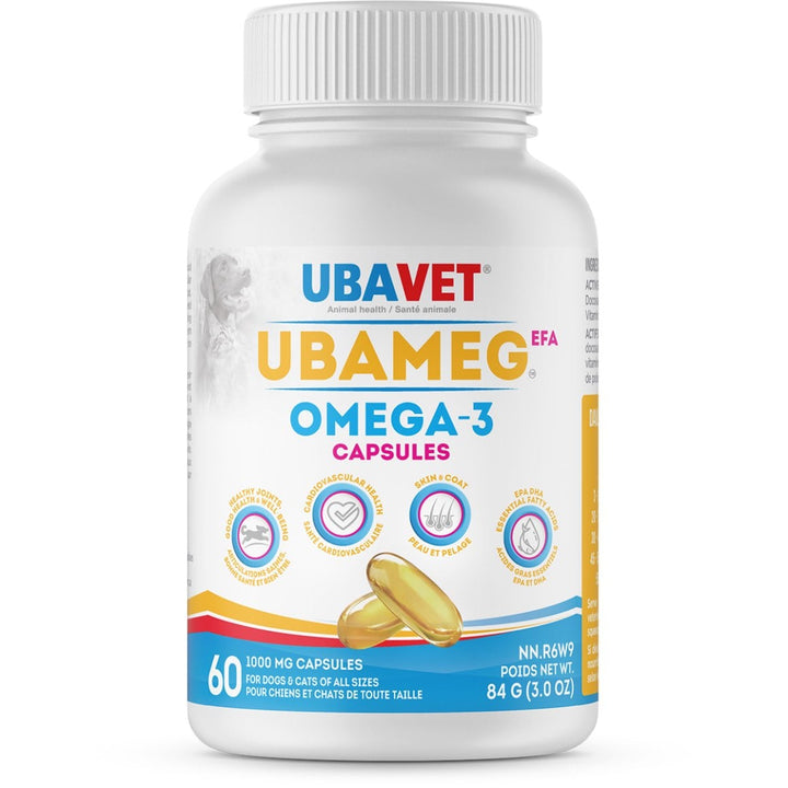 Ubavet Ubameg EFA Omega-3 1000 mg Capsules for Dogs &amp; Cats