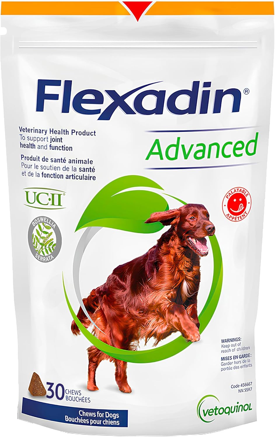 Vetoquinol Flexadin Advanced with Boswellia Chicken Chews for Dogs - 60 Count