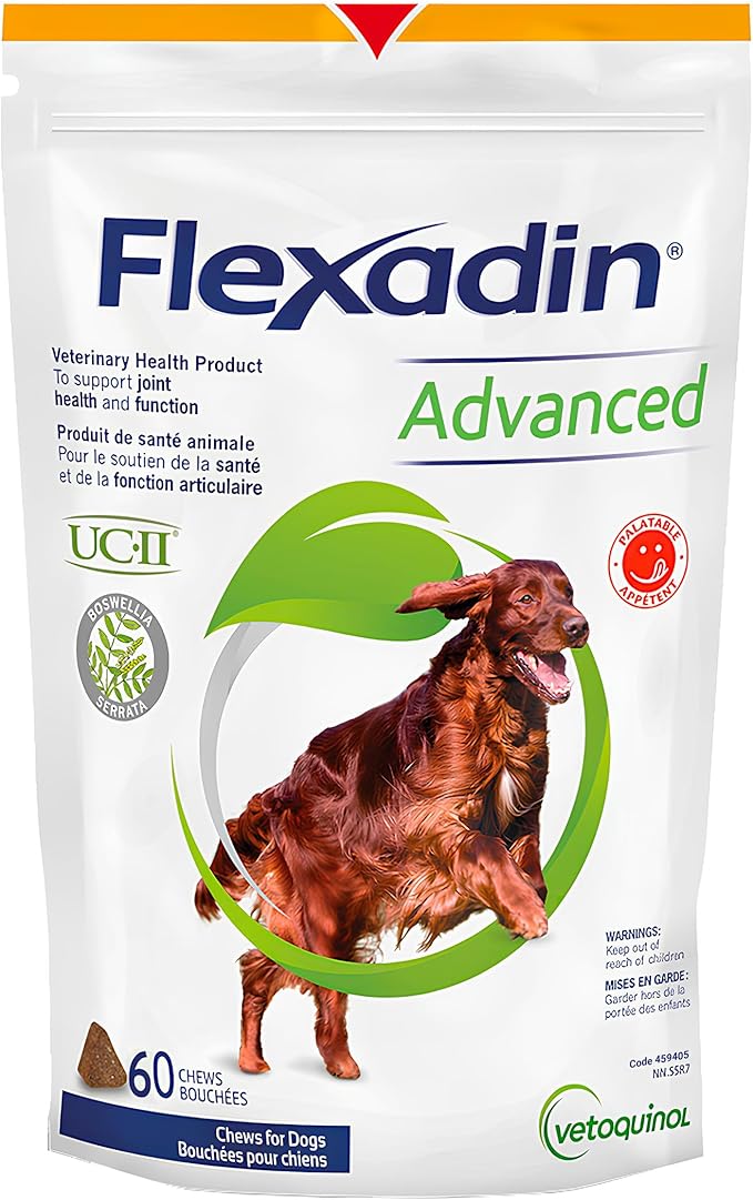 Vetoquinol Flexadin Advanced with Boswellia Chicken Chews for Dogs - 60 Count