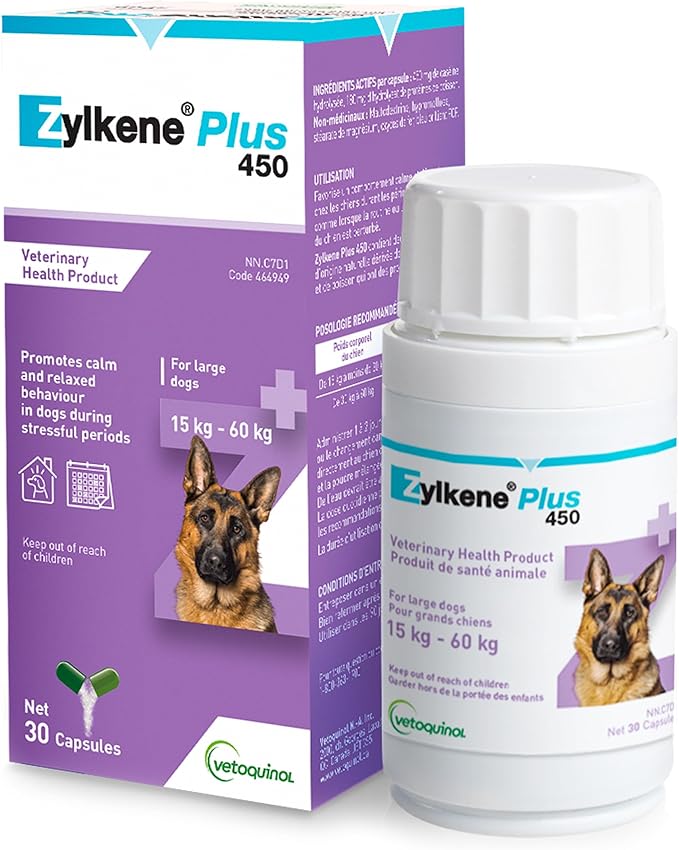Vetoquinol Zylkene Plus Capsules for Dogs 30 Count 450mg