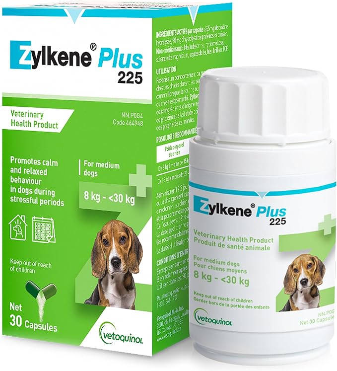 Vetoquinol Zylkene Plus Capsules for Dogs 30 Count 450mg