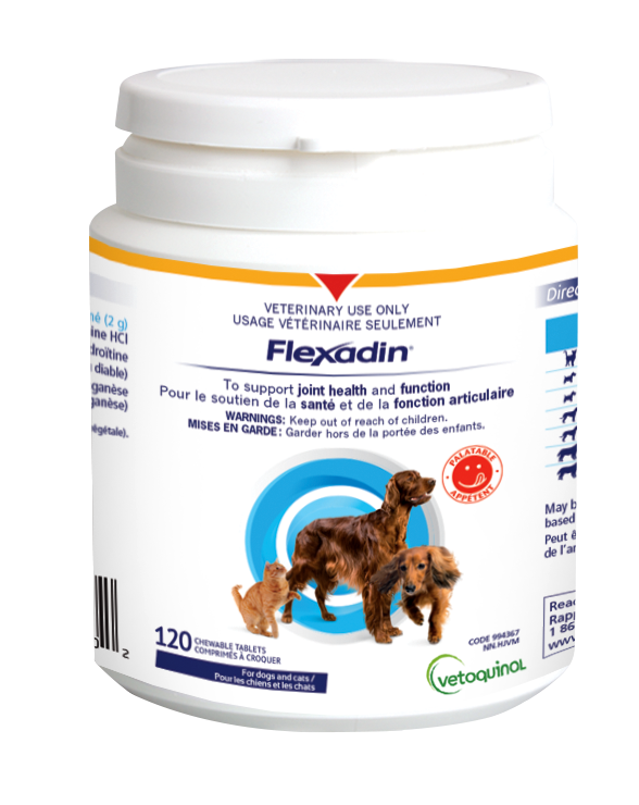 Flexadin Joint Health and Function Supplement Chicken Chewable Tablets for Dogs and Cats