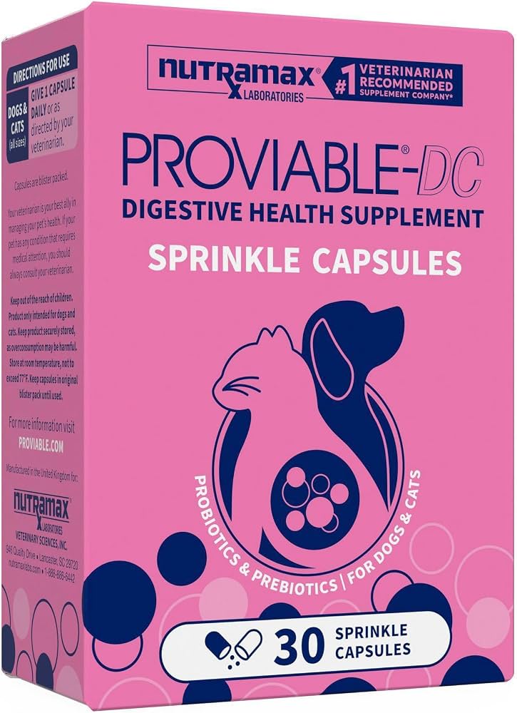 Nutramax Proviable-DC 5 Billion CFU Probiotic Supplement for Dogs &amp; Cats